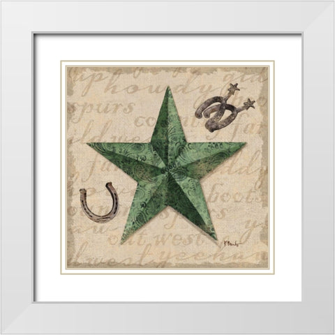 Bandana Barn Star III White Modern Wood Framed Art Print with Double Matting by Brent, Paul