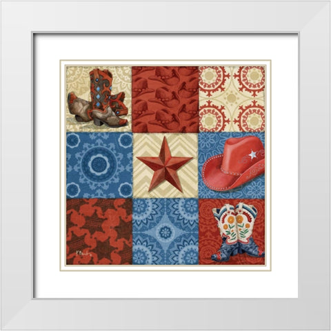 Western Chic II White Modern Wood Framed Art Print with Double Matting by Brent, Paul