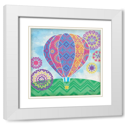 Fantasy Balloons I White Modern Wood Framed Art Print with Double Matting by Brent, Paul