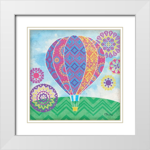 Fantasy Balloons I White Modern Wood Framed Art Print with Double Matting by Brent, Paul