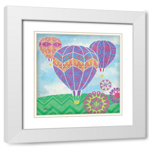 Fantasy Balloons II White Modern Wood Framed Art Print with Double Matting by Brent, Paul
