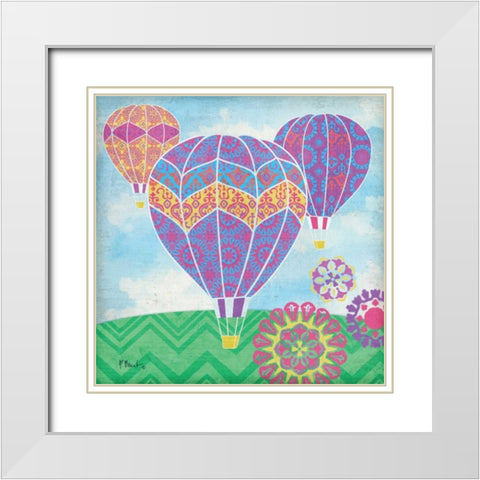 Fantasy Balloons II White Modern Wood Framed Art Print with Double Matting by Brent, Paul