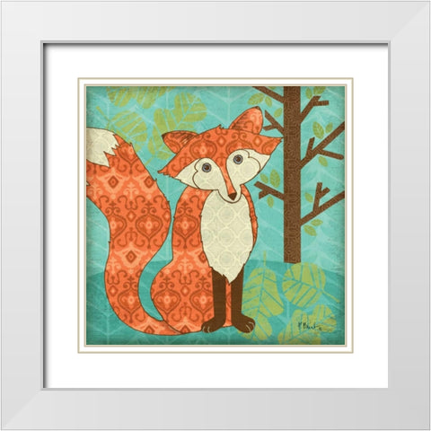 Fantasy Fox I White Modern Wood Framed Art Print with Double Matting by Brent, Paul