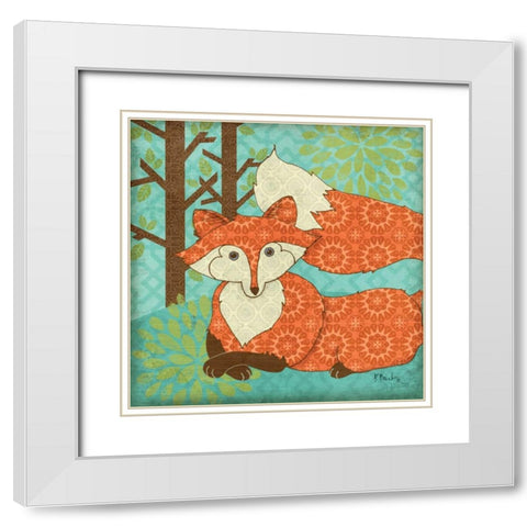 Fantasy Fox IV White Modern Wood Framed Art Print with Double Matting by Brent, Paul