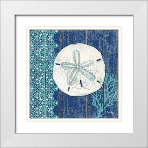 Indigo Sea I White Modern Wood Framed Art Print with Double Matting by Brent, Paul