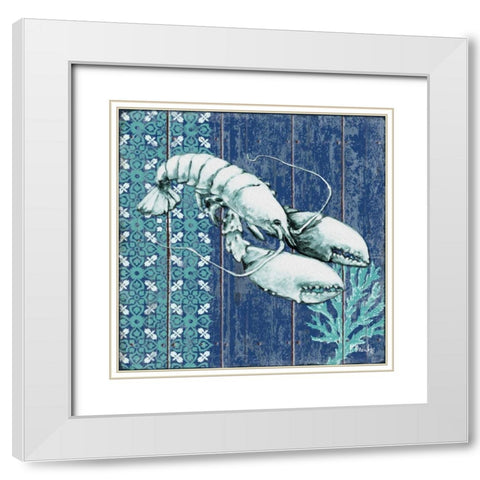 Indigo Sea VII White Modern Wood Framed Art Print with Double Matting by Brent, Paul