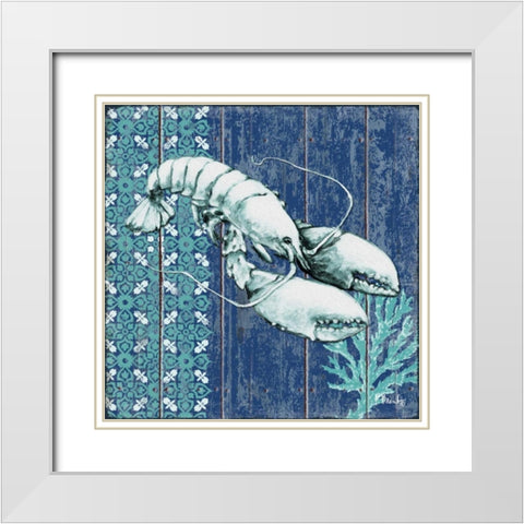 Indigo Sea VII White Modern Wood Framed Art Print with Double Matting by Brent, Paul
