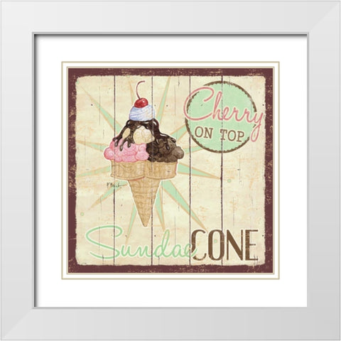 Sweet Treats II White Modern Wood Framed Art Print with Double Matting by Brent, Paul