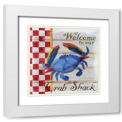 Chesapeake Crab White Modern Wood Framed Art Print with Double Matting by Brent, Paul
