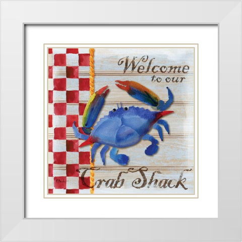 Chesapeake Crab White Modern Wood Framed Art Print with Double Matting by Brent, Paul