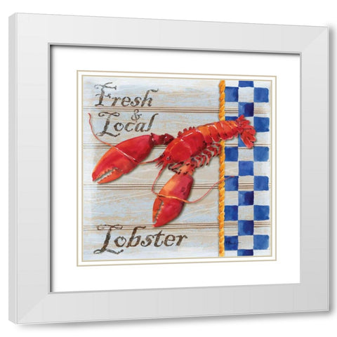 Chesapeake Lobster White Modern Wood Framed Art Print with Double Matting by Brent, Paul