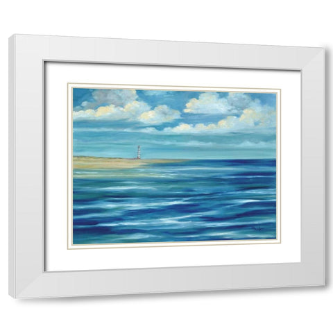 Summerset Lighthouse White Modern Wood Framed Art Print with Double Matting by Brent, Paul