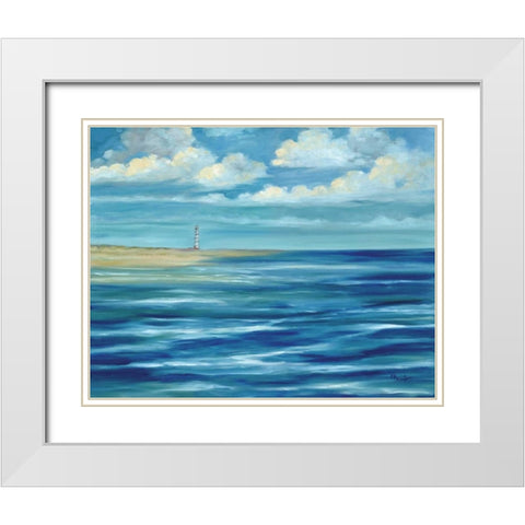 Summerset Lighthouse White Modern Wood Framed Art Print with Double Matting by Brent, Paul