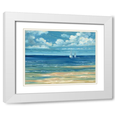 Summerset Sailboat White Modern Wood Framed Art Print with Double Matting by Brent, Paul