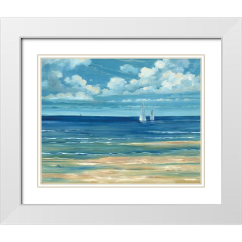 Summerset Sailboat White Modern Wood Framed Art Print with Double Matting by Brent, Paul
