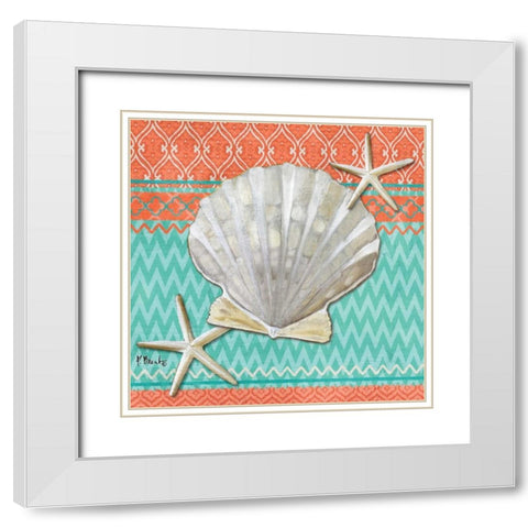 Santa Cruz Aqua III White Modern Wood Framed Art Print with Double Matting by Brent, Paul