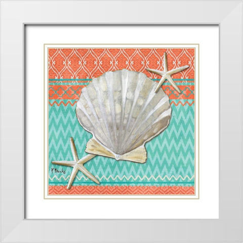 Santa Cruz Aqua III White Modern Wood Framed Art Print with Double Matting by Brent, Paul