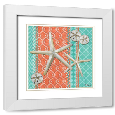 Santa Cruz Aqua IV White Modern Wood Framed Art Print with Double Matting by Brent, Paul