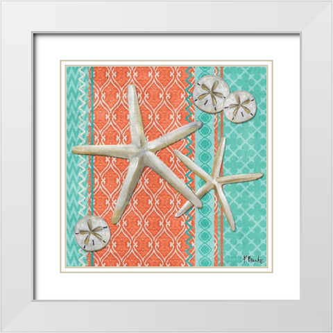 Santa Cruz Aqua IV White Modern Wood Framed Art Print with Double Matting by Brent, Paul
