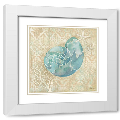 Laguna Shells II White Modern Wood Framed Art Print with Double Matting by Brent, Paul