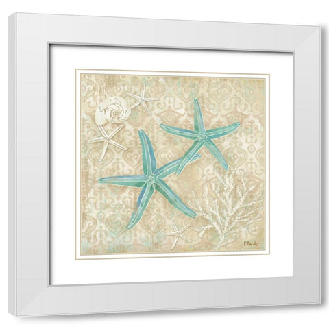Laguna Shells III White Modern Wood Framed Art Print with Double Matting by Brent, Paul