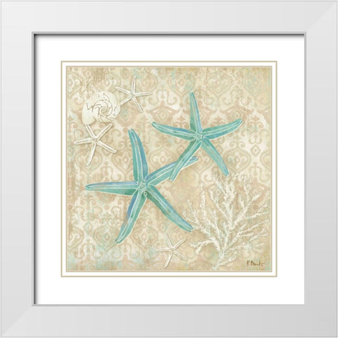 Laguna Shells III White Modern Wood Framed Art Print with Double Matting by Brent, Paul