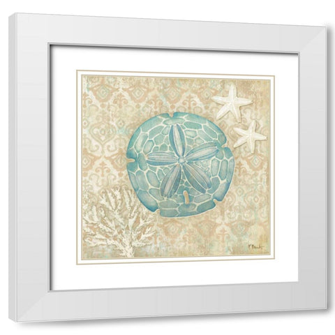 Laguna Shells IV White Modern Wood Framed Art Print with Double Matting by Brent, Paul