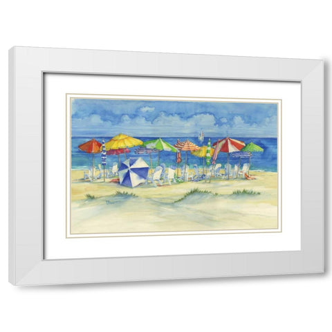 Watercolor Beach White Modern Wood Framed Art Print with Double Matting by Brent, Paul