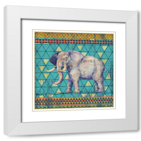 Tribal Trek IV White Modern Wood Framed Art Print with Double Matting by Brent, Paul