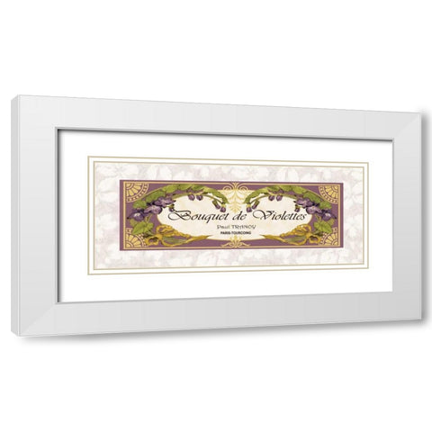 Bouquet de Violettes White Modern Wood Framed Art Print with Double Matting by Berman, Susan
