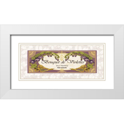 Bouquet de Violettes White Modern Wood Framed Art Print with Double Matting by Berman, Susan