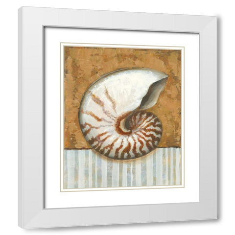 Vintage Shell I White Modern Wood Framed Art Print with Double Matting by Bates, K.
