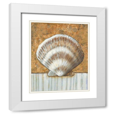 Vintage Shell III White Modern Wood Framed Art Print with Double Matting by Bates, K.