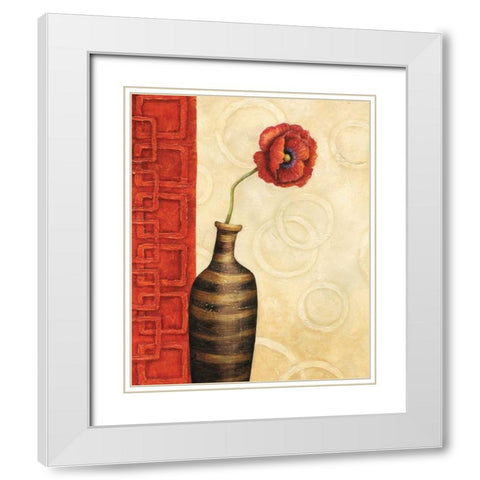 Rouge I White Modern Wood Framed Art Print with Double Matting by Corbin, Delphine