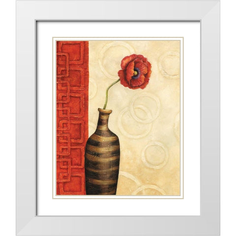Rouge I White Modern Wood Framed Art Print with Double Matting by Corbin, Delphine