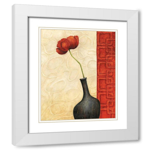 Rouge II White Modern Wood Framed Art Print with Double Matting by Corbin, Delphine