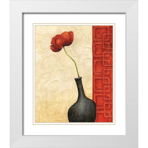 Rouge II White Modern Wood Framed Art Print with Double Matting by Corbin, Delphine