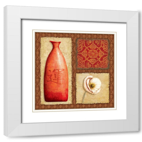 Oriental Collage I White Modern Wood Framed Art Print with Double Matting by Corbin, Delphine