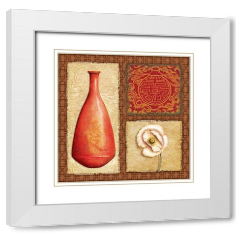 Oriental Collage II White Modern Wood Framed Art Print with Double Matting by Corbin, Delphine