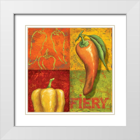 Chili I White Modern Wood Framed Art Print with Double Matting by Corbin, Delphine