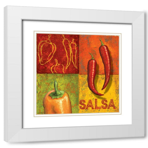 Chili II White Modern Wood Framed Art Print with Double Matting by Corbin, Delphine