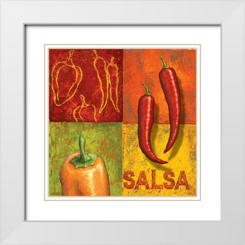 Chili II White Modern Wood Framed Art Print with Double Matting by Corbin, Delphine