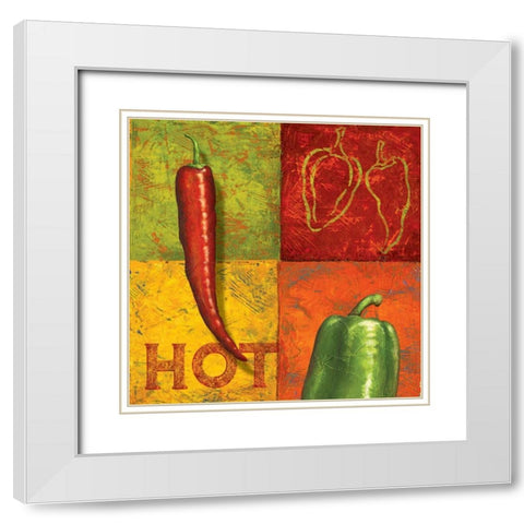 Chili III White Modern Wood Framed Art Print with Double Matting by Corbin, Delphine