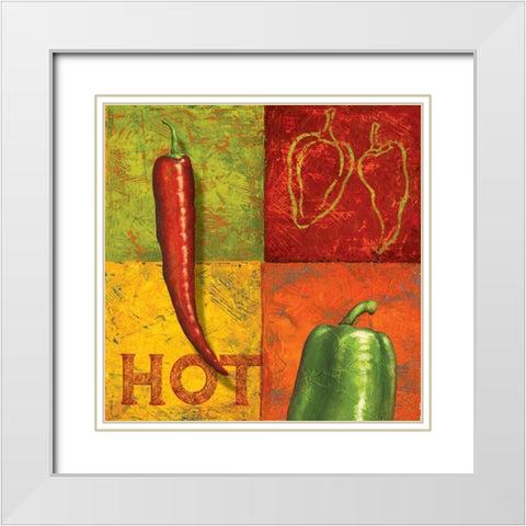 Chili III White Modern Wood Framed Art Print with Double Matting by Corbin, Delphine