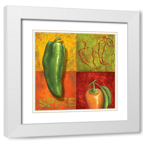Chili IV White Modern Wood Framed Art Print with Double Matting by Corbin, Delphine