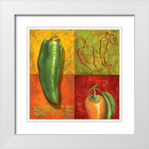 Chili IV White Modern Wood Framed Art Print with Double Matting by Corbin, Delphine
