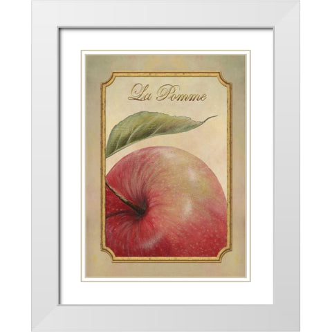 La Pomme White Modern Wood Framed Art Print with Double Matting by Corbin, Delphine