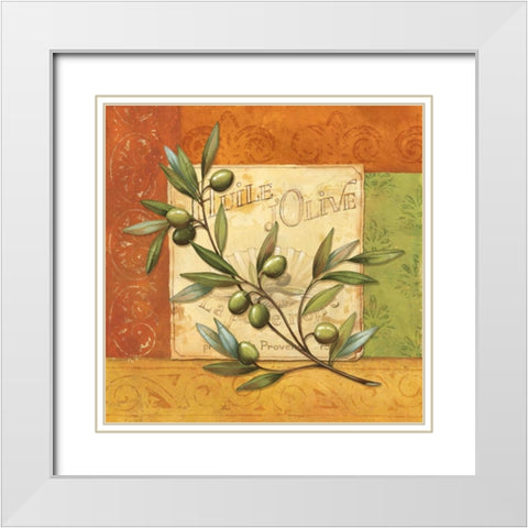 Olives du Midi I White Modern Wood Framed Art Print with Double Matting by Corbin, Delphine