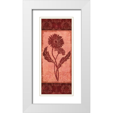 Daisy Silhouette White Modern Wood Framed Art Print with Double Matting by Corbin, Delphine