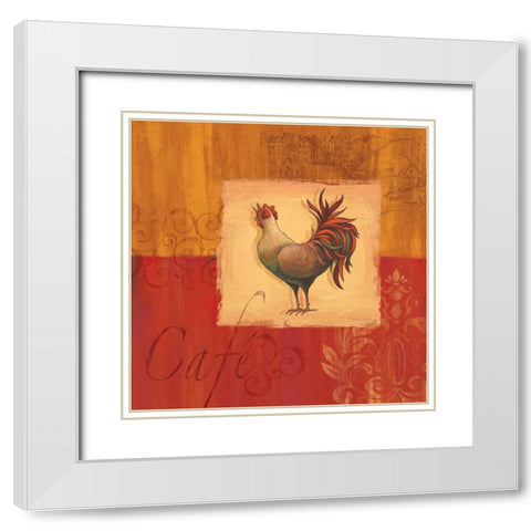 Cocorico II White Modern Wood Framed Art Print with Double Matting by Corbin, Delphine